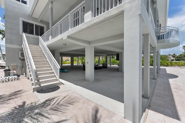 view of patio with stairs