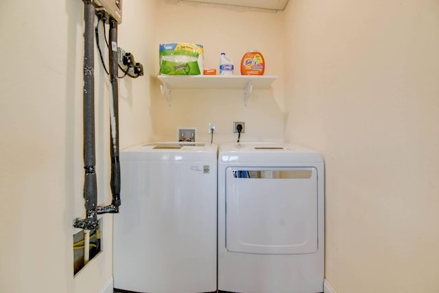 laundry room with separate washer and dryer