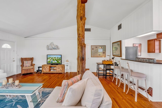 22841 Buccaneer Ln, Cudjoe, FL 33042 - living room featuring light wood-type flooring and ornamental molding
