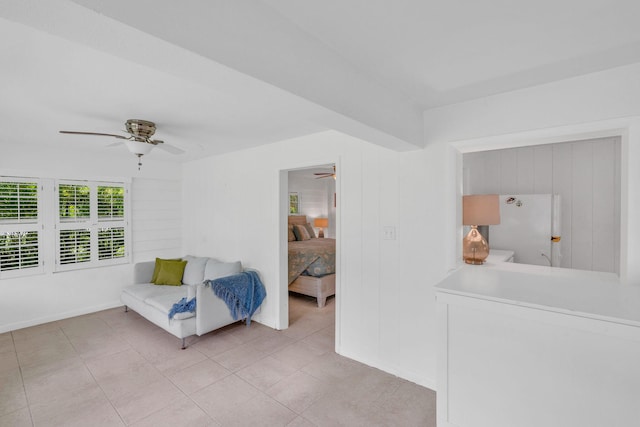 22841 Buccaneer Ln, Cudjoe, FL 33042 - living area with a ceiling fan and light tile patterned floors