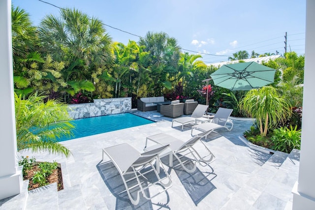 view of pool with an outdoor hangout area and a patio