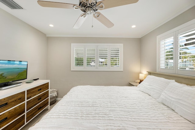 240 S Coconut Palm Blvd, Tavernier, FL 33070 - bedroom featuring multiple windows, recessed lighting, and a ceiling fan