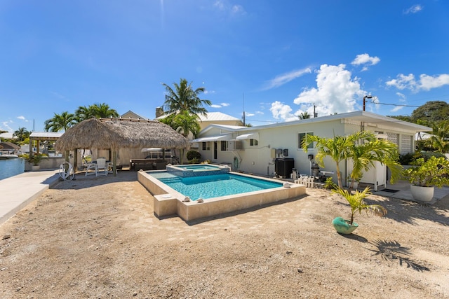 240 S Coconut Palm Blvd, Tavernier, FL 33070 - view of pool with an in-ground hot tub, a patio, and a gazebo