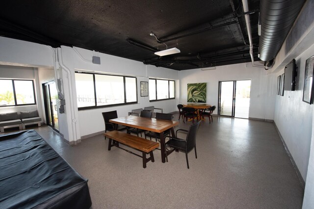 dining space with a wealth of natural light