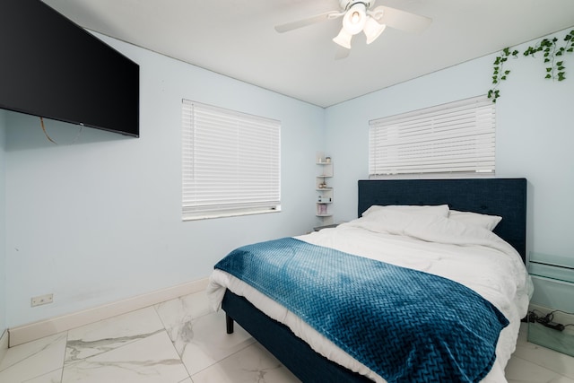 bedroom with ceiling fan