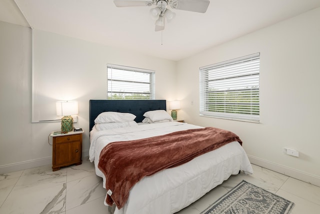 bedroom with ceiling fan