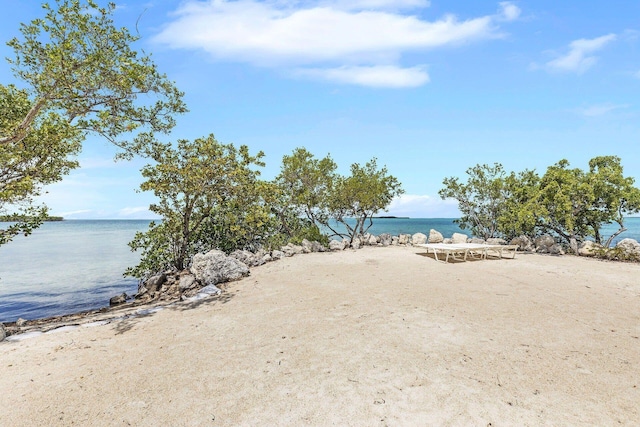 property view of water with a beach view