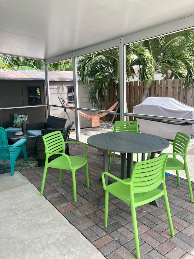 view of sunroom