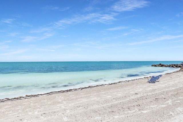 property view of water with a beach view