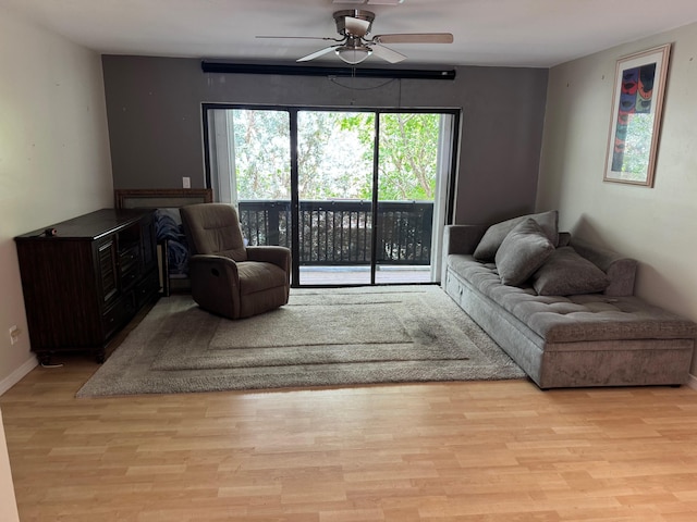 3314 Northside Dr Unit 46, Key West, FL 33040 - living room featuring a ceiling fan and wood finished floors