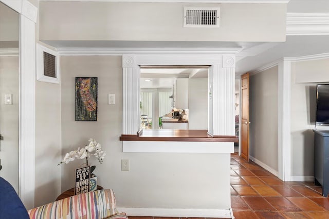 1116 Eaton St, Key West, FL 33040 - kitchen with baseboards and dark tile patterned floors