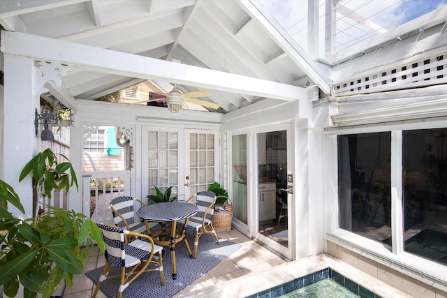 1116 Eaton St, Key West, FL 33040 - view of patio / terrace featuring a ceiling fan and french doors