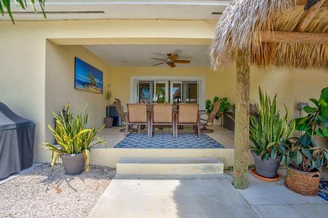 view of patio / terrace with ceiling fan