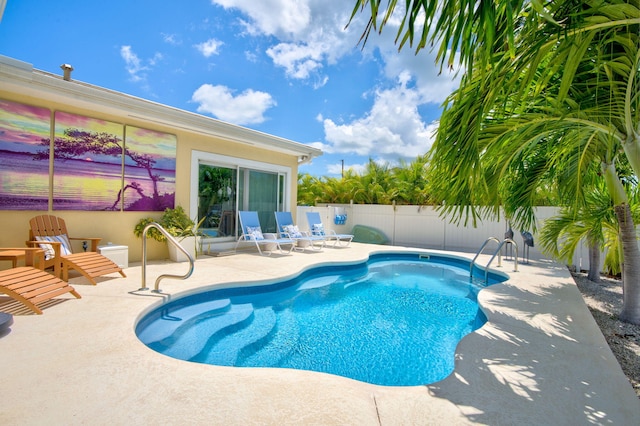 view of pool with a patio area