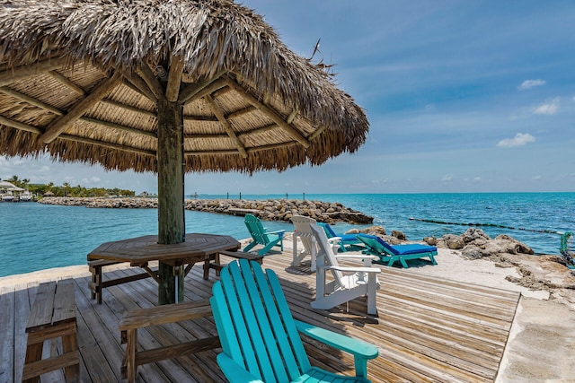 87851 Old Hwy Unit K26, Islamorada, FL 33036 - dock featuring a water view and a gazebo