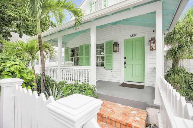 entrance to property with a porch