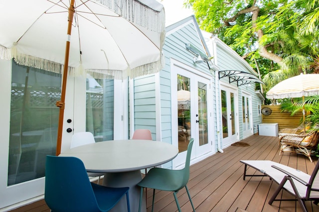 deck with french doors