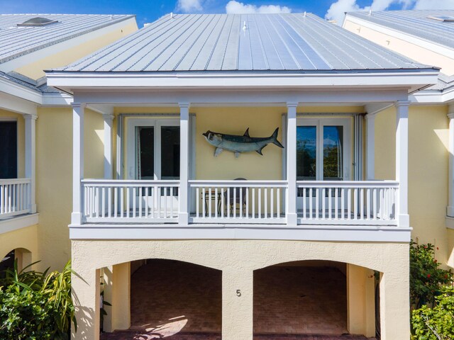 view of home's exterior featuring a balcony