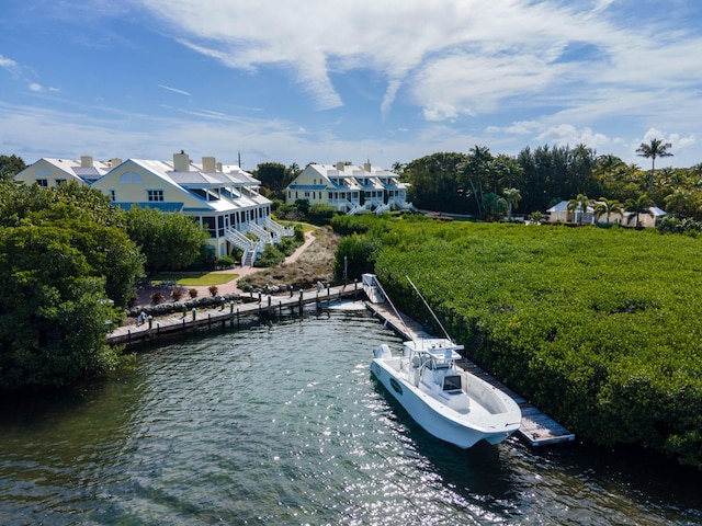 exterior space featuring a dock