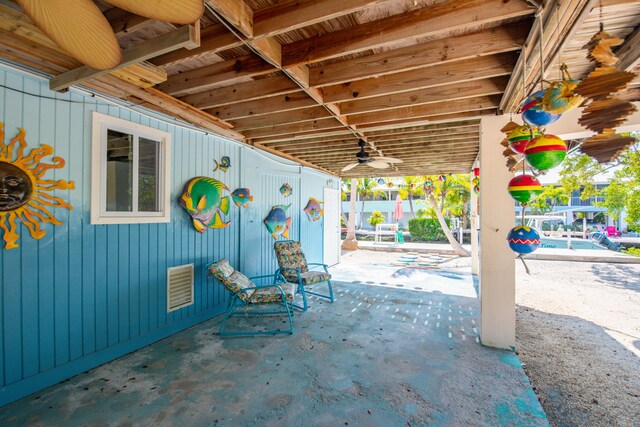 view of patio / terrace with ceiling fan