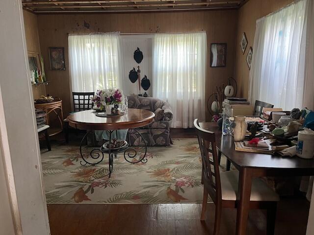 dining room with wood finished floors