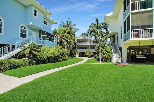 view of community featuring a yard