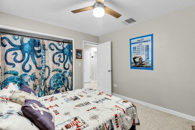 bedroom with ceiling fan