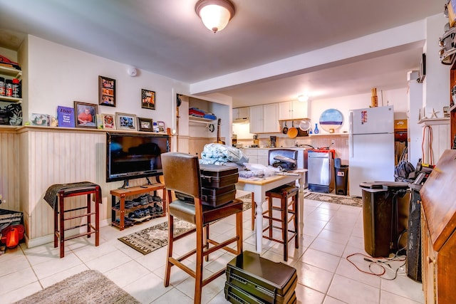 view of tiled dining room