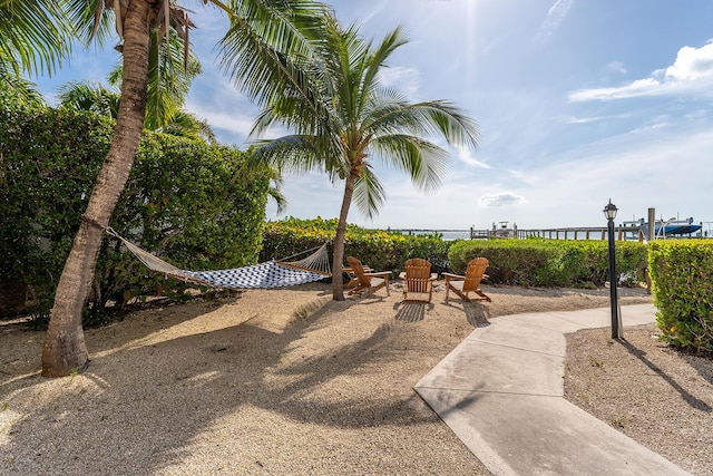 view of patio featuring an outdoor fire pit