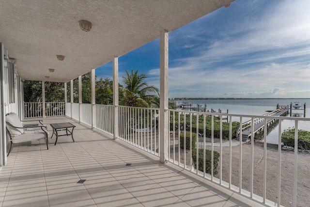 balcony with a water view