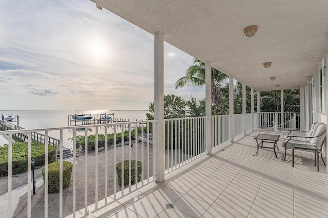 balcony with a water view