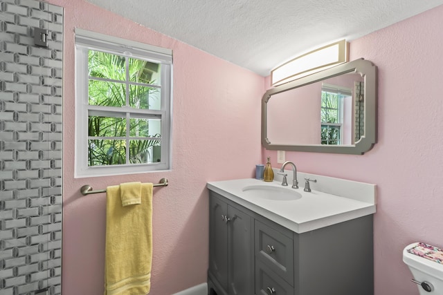 215 Whitehead St, Key West, FL 33040 - bathroom featuring vanity, a textured ceiling, and a textured wall