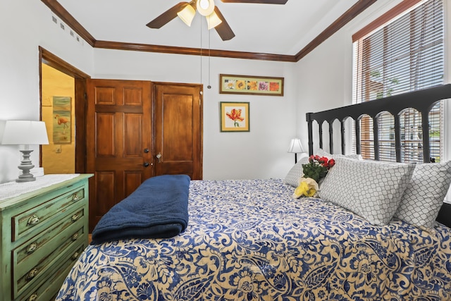 215 Whitehead St, Key West, FL 33040 - bedroom featuring crown molding and ceiling fan