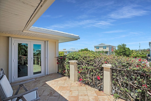 view of patio featuring french doors