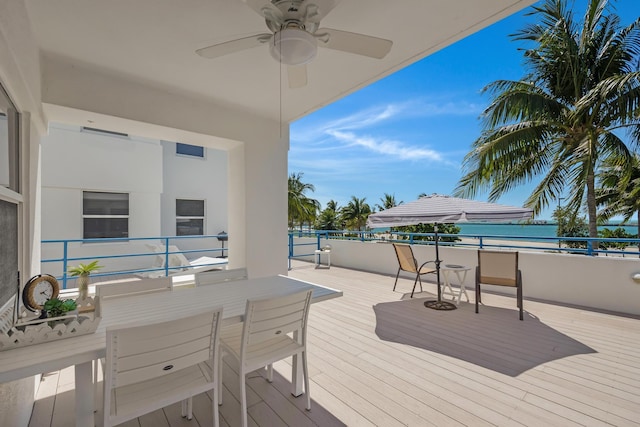 105 Front St Unit 121, Key West, FL 33040 - wooden deck featuring a ceiling fan
