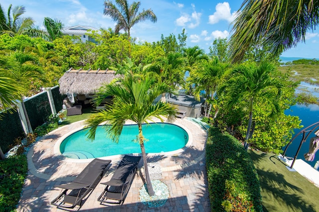 view of pool featuring a patio area