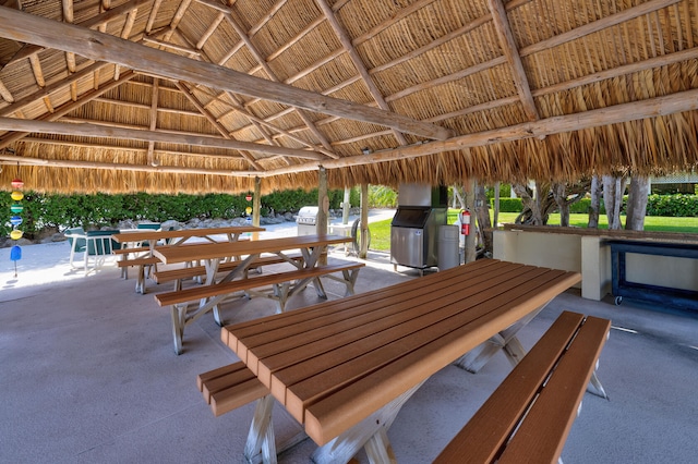 exterior space featuring a gazebo