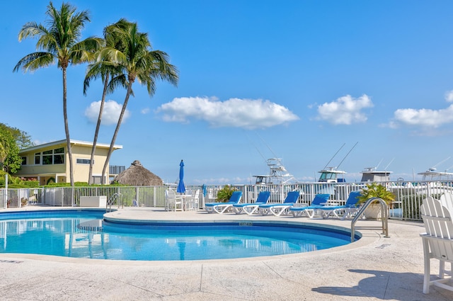 view of pool with a patio