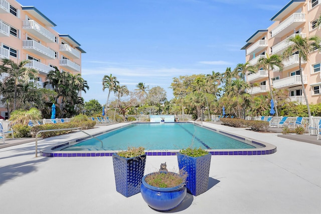 view of pool with a patio area