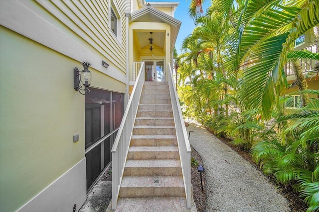 view of stairway