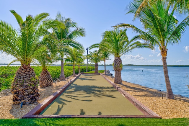 view of home's community featuring a water view