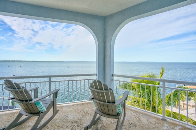 balcony with a water view