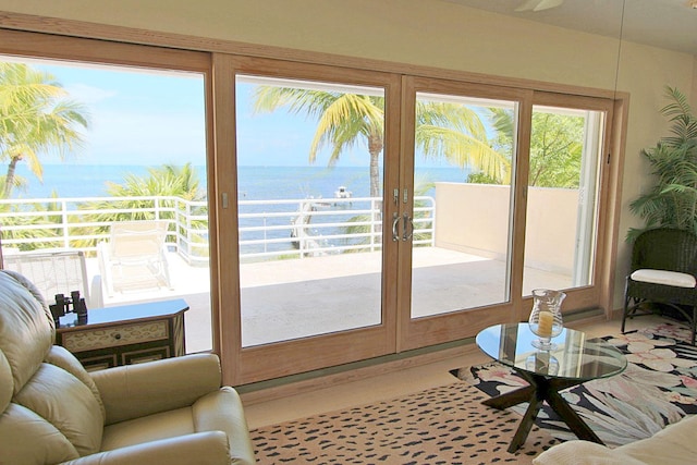 88547 Old Hwy, Tavernier, FL 33070 - living area with a water view and french doors