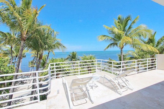 88547 Old Hwy, Tavernier, FL 33070 - view of patio featuring a water view and a balcony