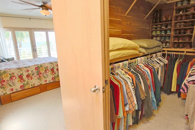 88547 Old Hwy, Tavernier, FL 33070 - spacious closet with carpet flooring, ceiling fan, and french doors