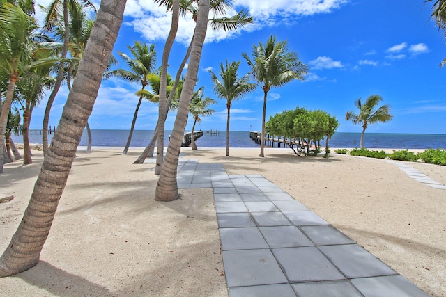 view of community featuring a water view