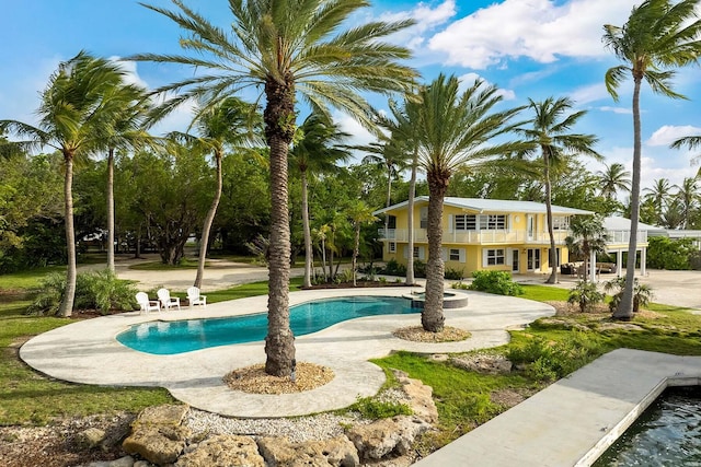 view of pool with a patio area