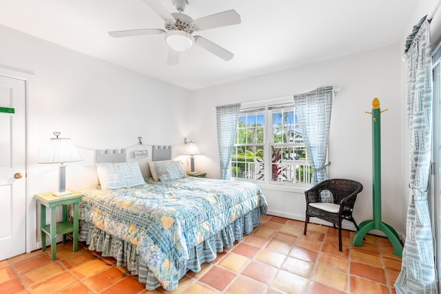 bedroom with ceiling fan