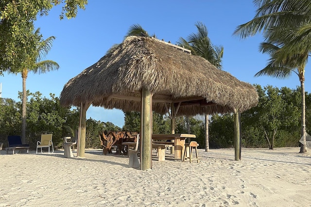 view of community with a gazebo