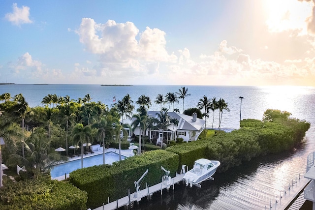 water view featuring a boat dock